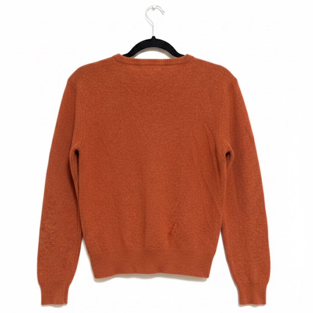 Ralph Lauren Women's V-Neck Sweater 100% Lambs Wool in Orange - Picture 2 of 4